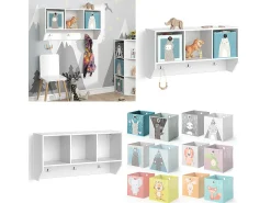 Prateleira de parede para o quarto das crianças branco 31x107.2x56 luigi