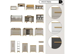 Prateleira de parede para o quarto das crianças cinza 70x18.4x20 malia