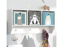 Prateleira de parede para o quarto das crianças branco 107.2x31x56 luigi