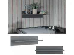Prateleira de parede para o quarto das crianças cinza 70x20x20 ajaton