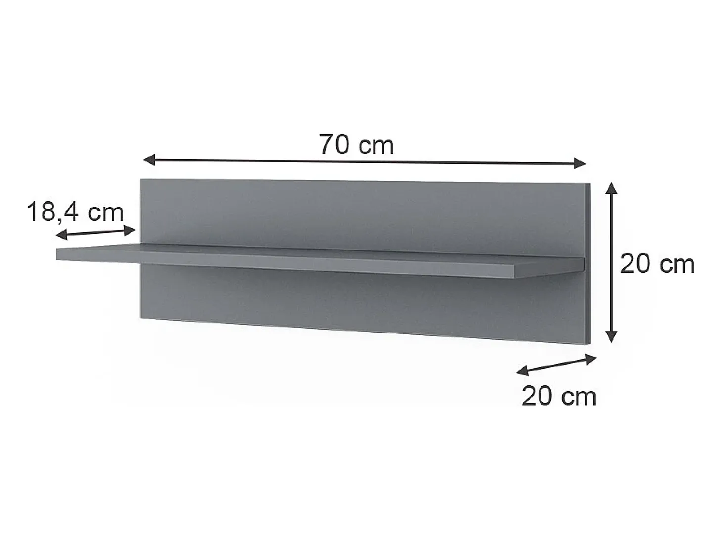 Prateleira de parede para o quarto das crianças cinza 70x20x20 ajaton