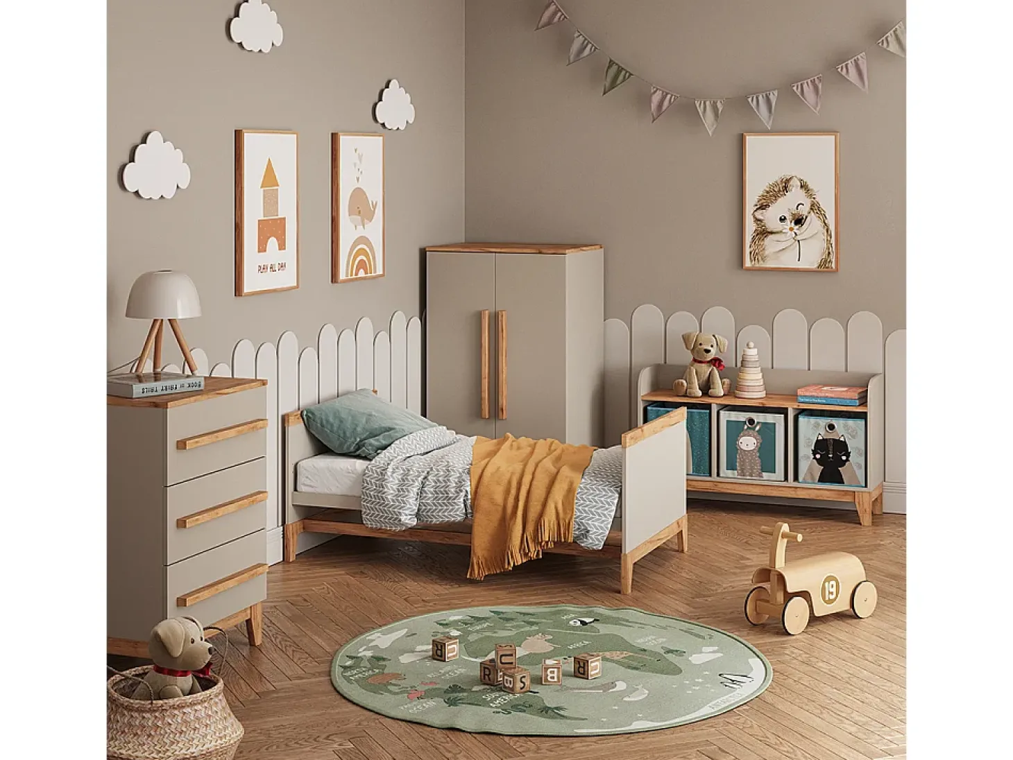 Prateleira de parede para quarto infantil caxemira/artesanal 70x20x20 malia