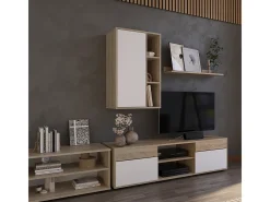 Prateleira de parede sonoma/branco 50.1x28.3x78.4 berno