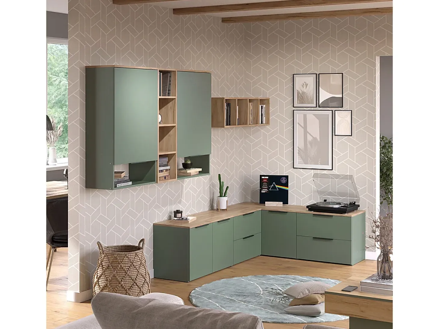Prateleira de parede verde 60x30x100 wido