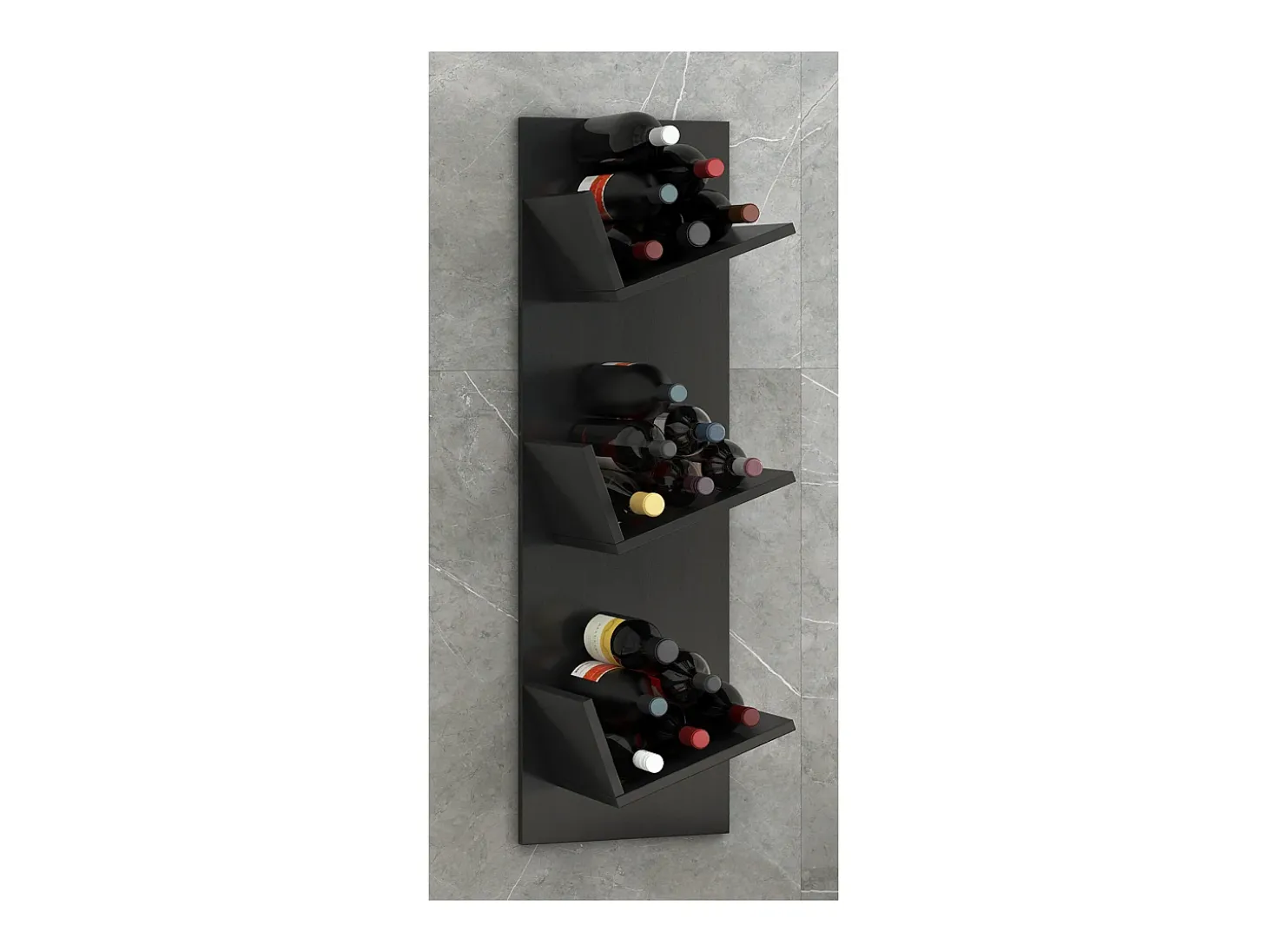 Prateleira de parede Vinosi Preto A. 106 x L. 33 x P. 26 cm