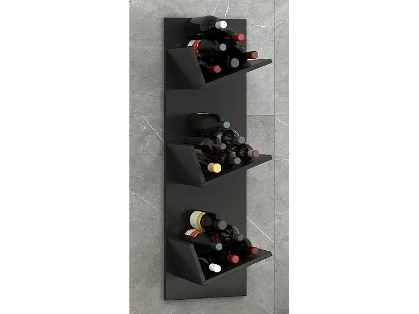 Prateleira de parede Vinosi Preto A. 106 x L. 33 x P. 26 cm
