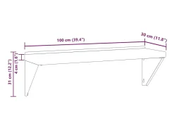 Prateleira de parede 100x30x31 cm aço inoxidável prateado