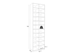 Prateleira de sapato de madeira VCM | Dimensões aprox. A. 183 x L. 52 x P. 30 cm | Sapato com 22 compartimentos | Gabinete de sapato - Hinsol XL (Sonoma oak)