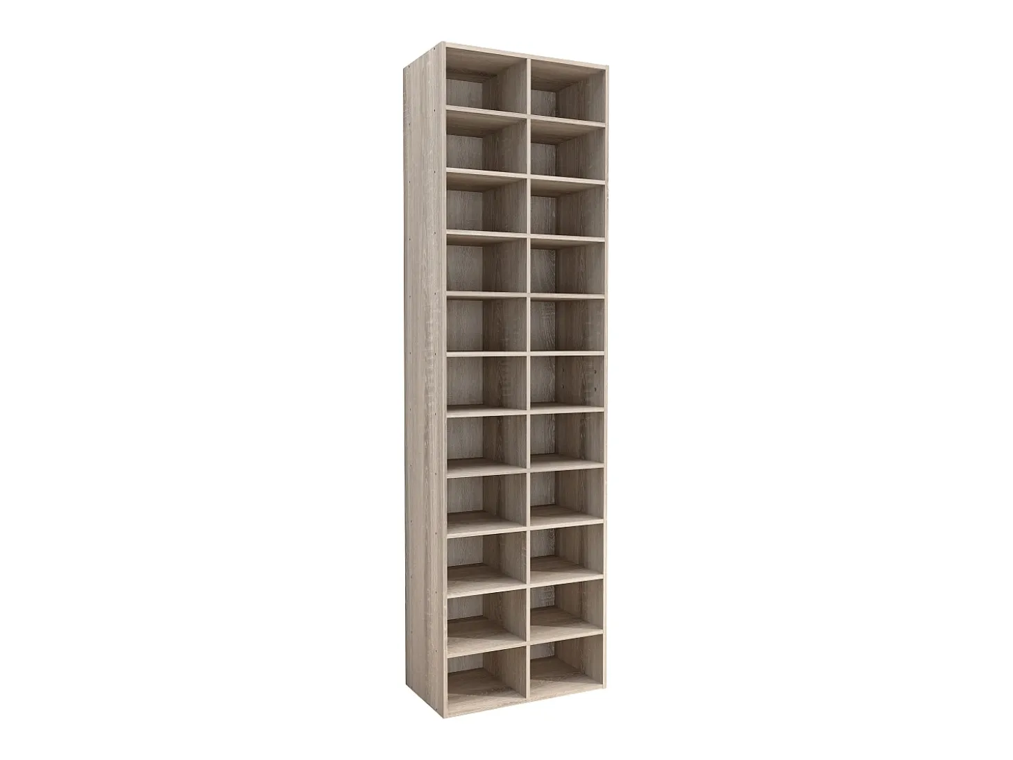 Prateleira de sapato de madeira VCM | Dimensões aprox. A. 183 x L. 52 x P. 30 cm | Sapato com 22 compartimentos | Gabinete de sapato - Hinsol XL (Sonoma oak)