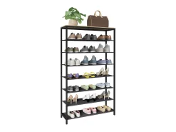 Prateleira de sapatos VCM | Dimensões aprox. A. 152 x L. 90 x P. 30 cm | Sapatos em estilo industrial | Prateleira com 7 compartimentos - Taliro (carvalho mel)