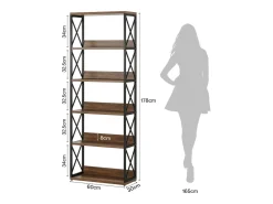 Prateleira Industrial de 5 Andares, Estante de Livros Etagere com 177,5 cm de Altura e Prateleiras Abertas
