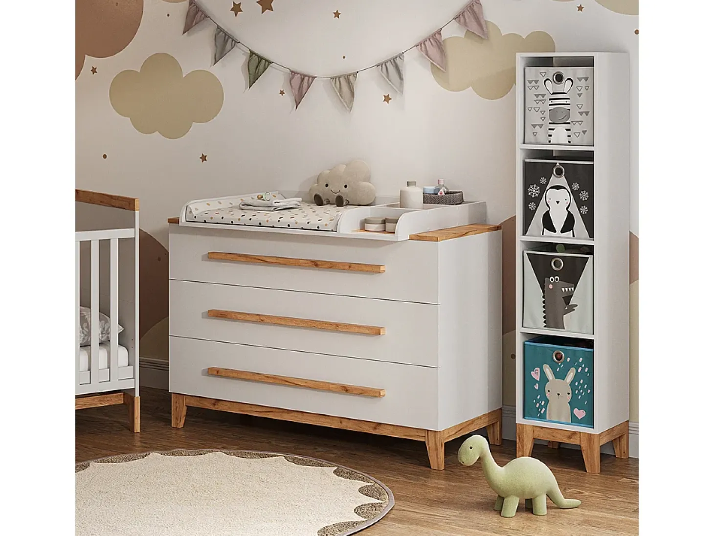 Prateleira infantil branco/artesanal 35.2x30x159.5 malia