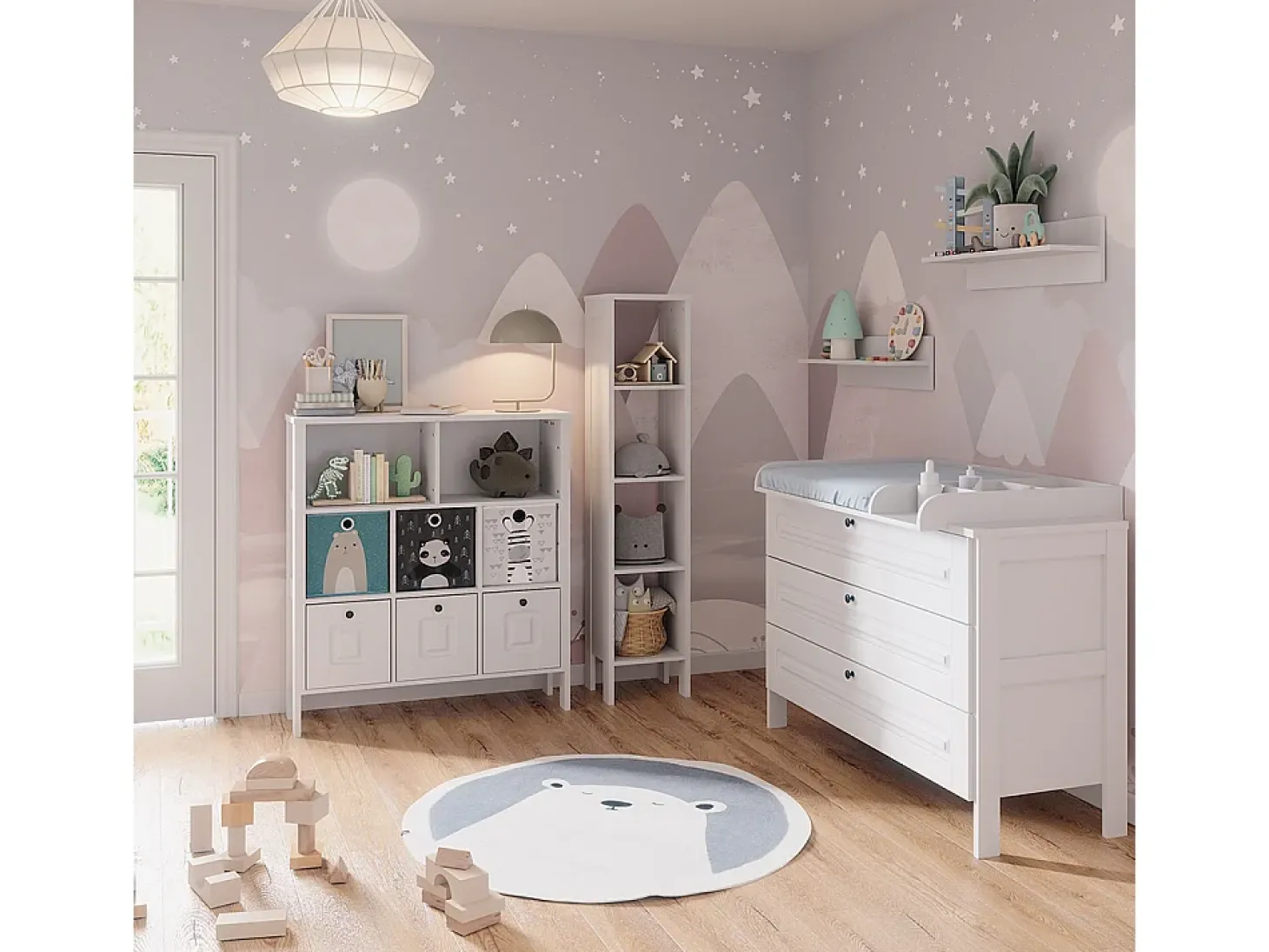 Prateleira infantil branco 103.6x32.6x113.4 ajaton