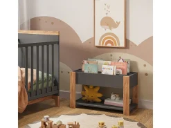 Prateleira infantil cinza/artesanal 80x37x46 malia