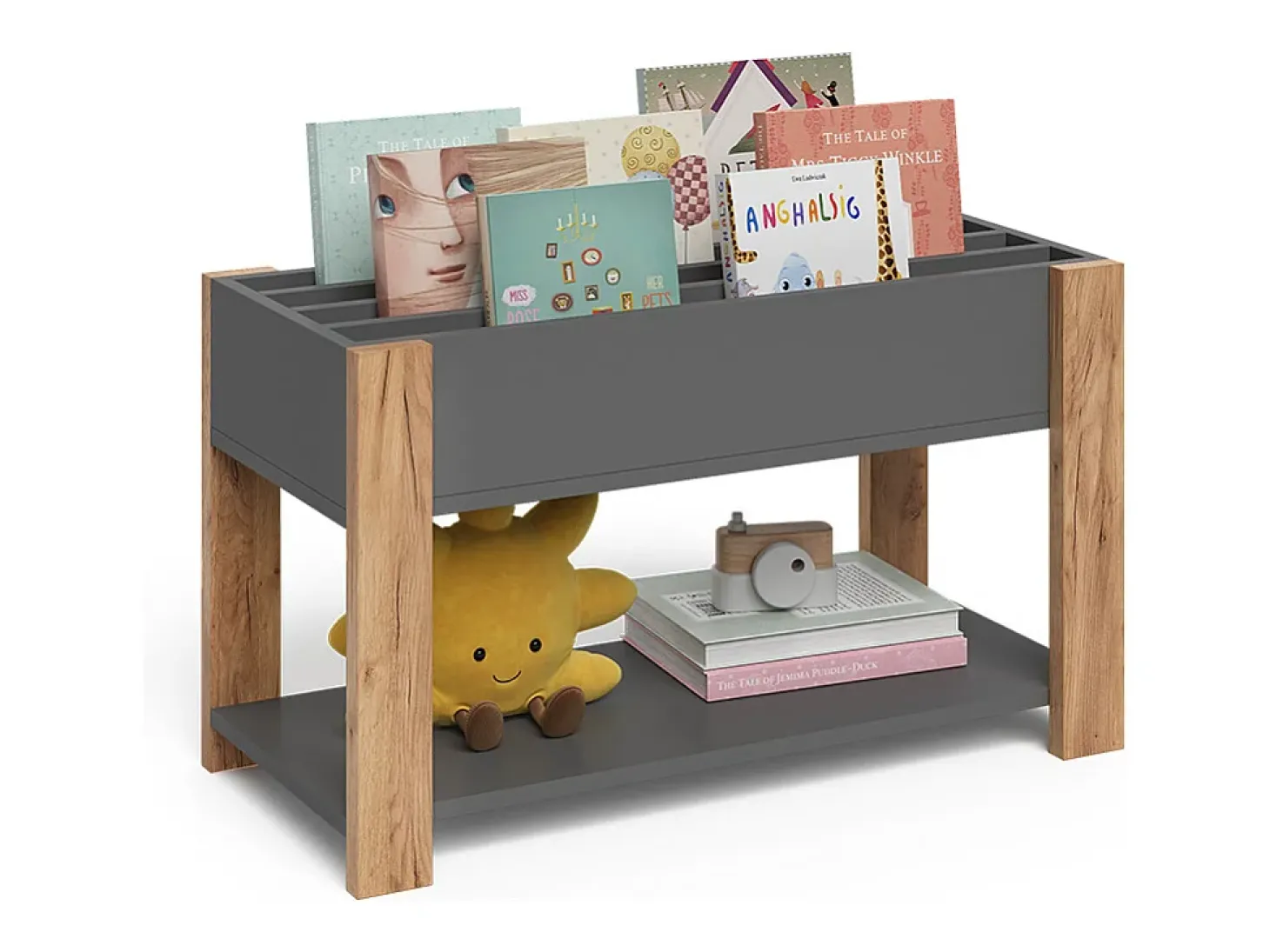 Prateleira infantil cinza/artesanal 80x37x46 malia