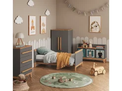 Prateleira infantil cinza/artesanal 98.4x32.6x113.4 malia