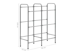 Prateleira para 6 caixas 96x33x116 cm aço prateado PT119579