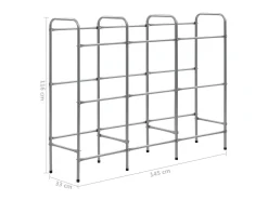 Prateleira para 9 caixas 145x33x116 cm aço prateado PT388983