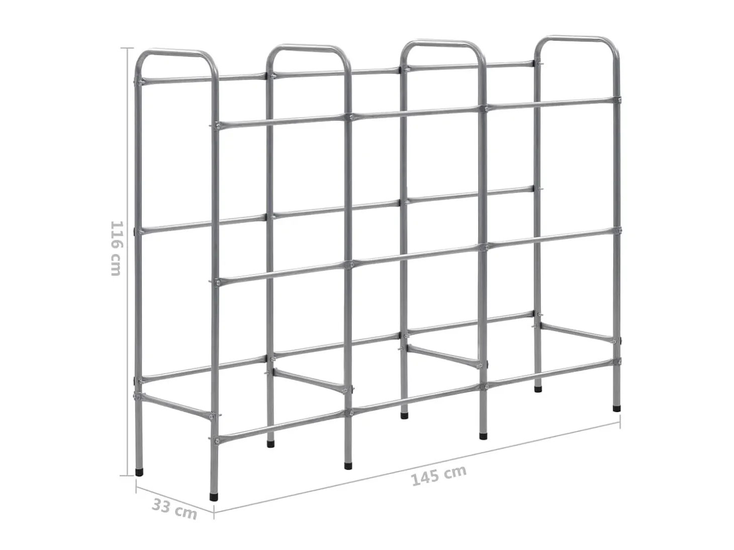 Prateleira para 9 caixas 145x33x116 cm aço prateado PT388983