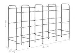 Prateleira para 12 caixas 190x33x116 cm aço prateado PT833024
