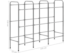 Prateleira para armazenamento de 9 caixas 145 x 33 x 116 cm aço prateado 02_0000644
