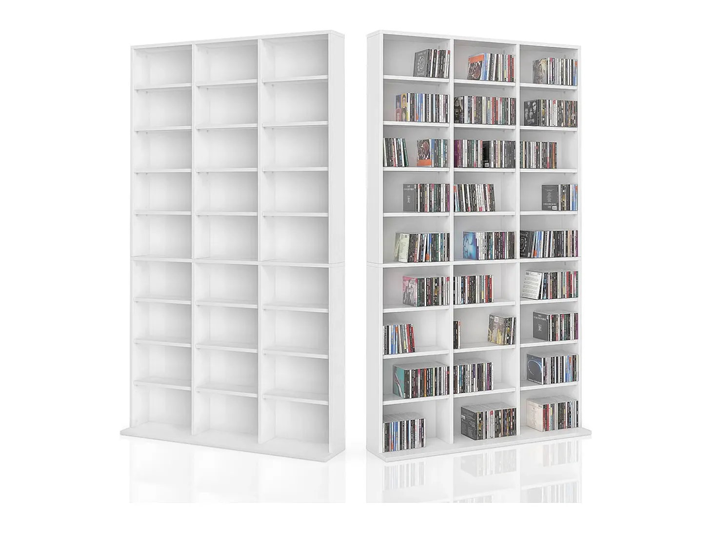 Prateleira para CD branco 102x16x178 jukebox
