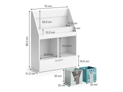 Prateleira para crianças branco 72x31.2x96.2 luigi