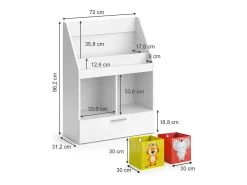 Prateleira para crianças branco 72x31.2x96.2 luigi