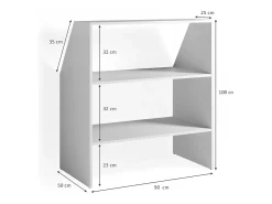 Prateleira para crianças branco 90x50x100