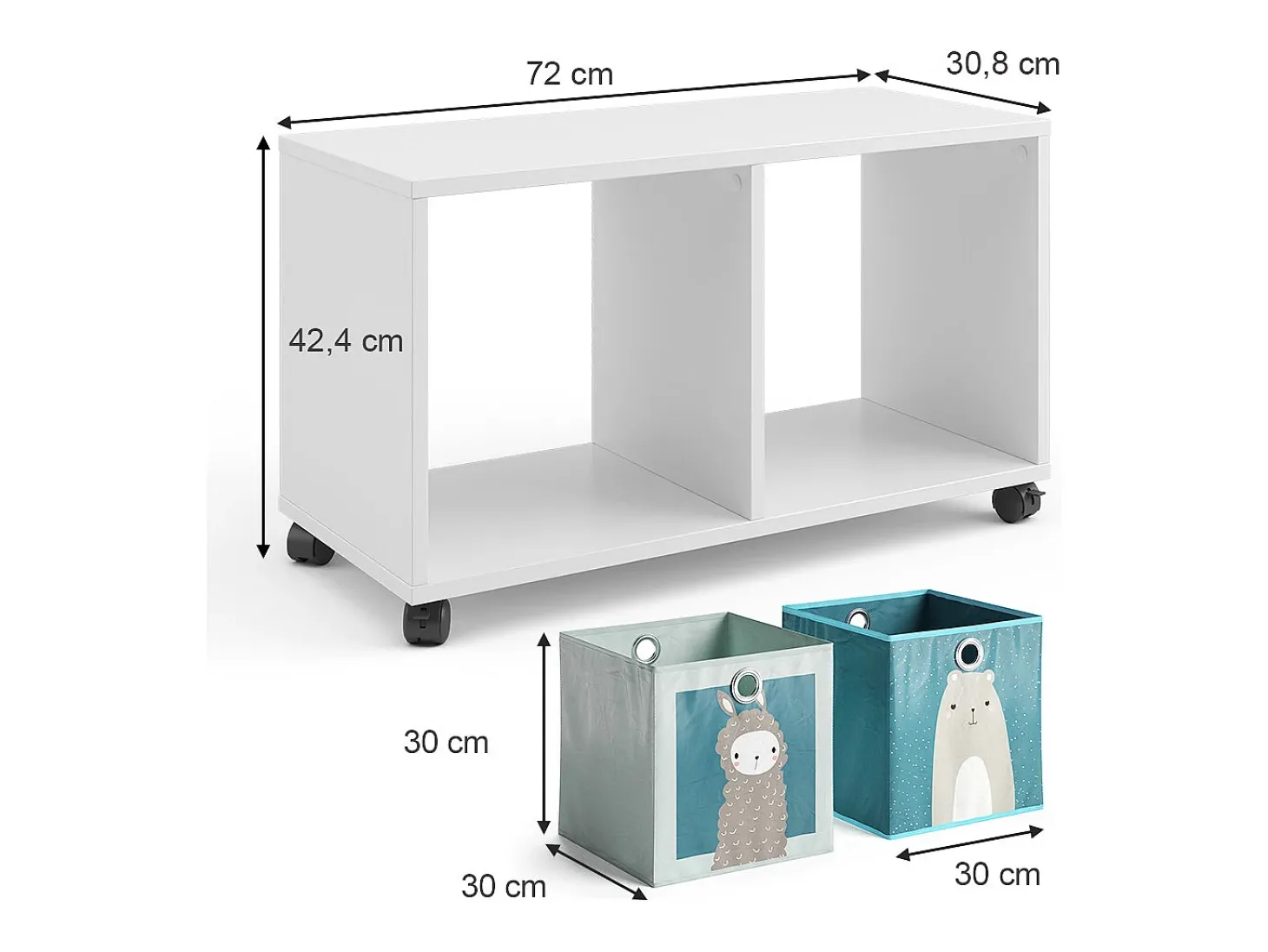 Prateleira para crianças branco 72x30.8x42.4