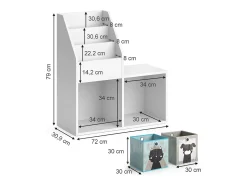 Prateleira para crianças branco 30.9x72x79 luigi