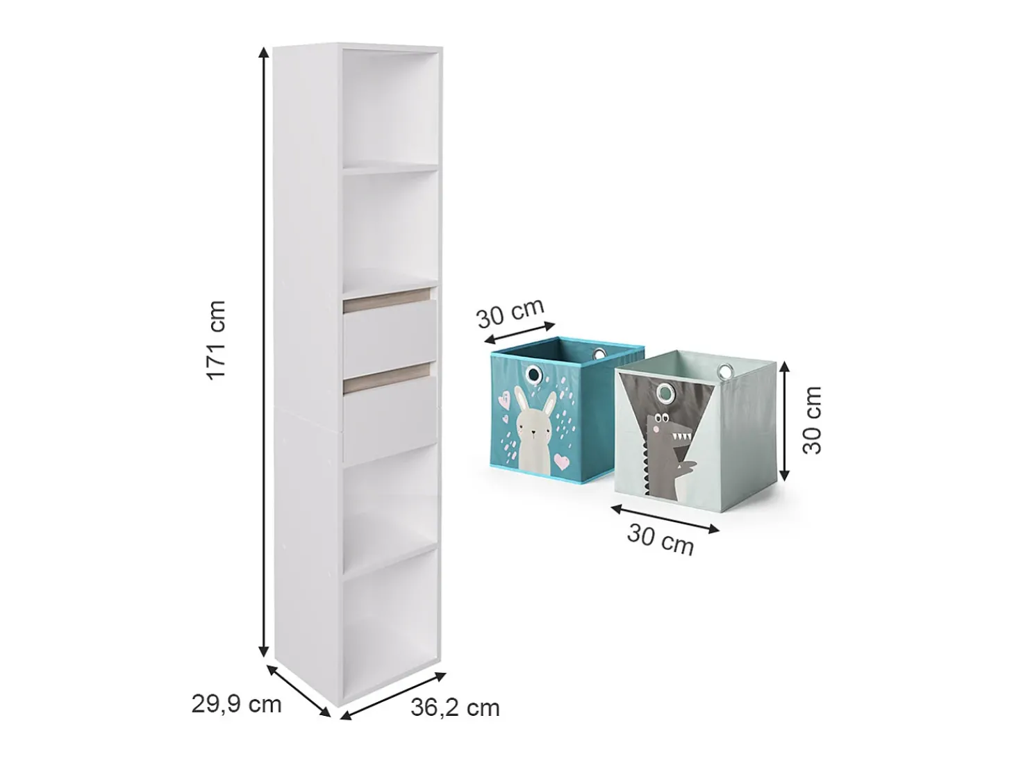 Prateleira para crianças branco 36.2x29.9x171 robert