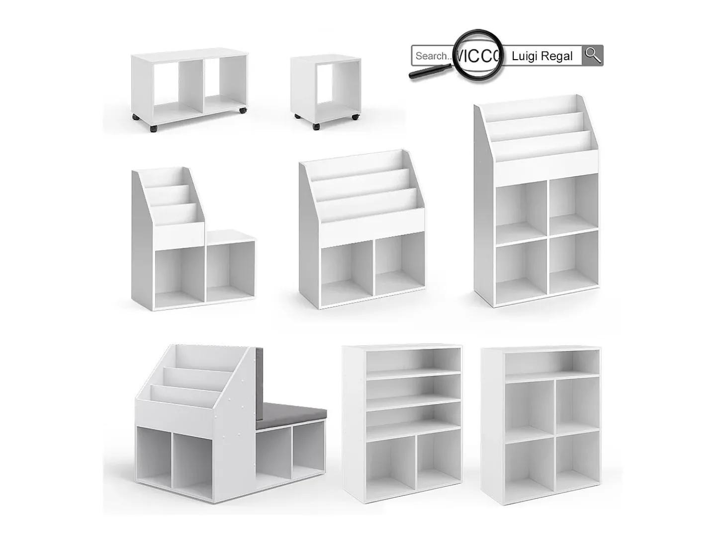 Prateleira para crianças branco 72x30.6x90.2 luigi