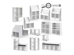 Prateleira para crianças branco 72x31.2x96.2 luigi
