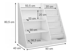 Prateleira para crianças branco 90x40x80.5 conny