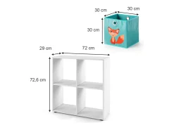 Prateleira para crianças branco 72.6x29x72 tetra