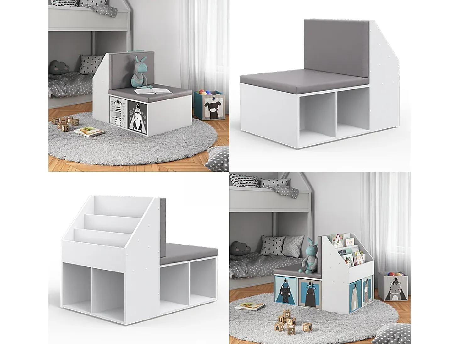 Prateleira para crianças branco 97.1x66.8x78.4 onix