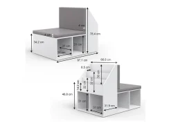 Prateleira para crianças branco 97.1x66.8x78.4 onix