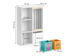 Prateleira para crianças branco 29.2x72x107.8 luigi