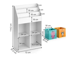 Prateleira para crianças branco 72x31.2x114.2 luigi