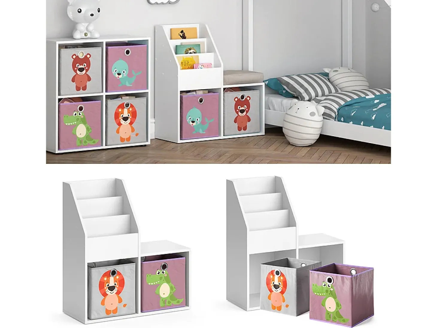 Prateleira para crianças branco 30.9x72x79 luigi