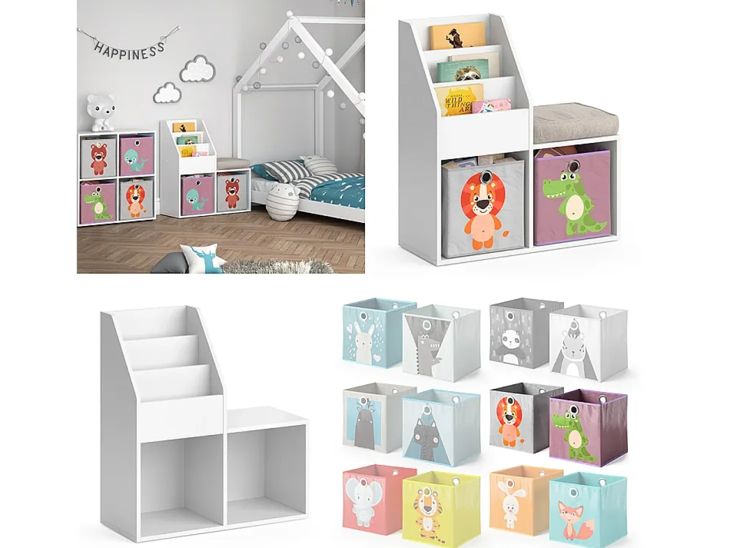 Prateleira para crianças branco 30.9x72x79 luigi