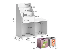 Prateleira para crianças branco 30.9x72x79 luigi