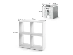 Prateleira para crianças branco 72.6x29x72 tetra