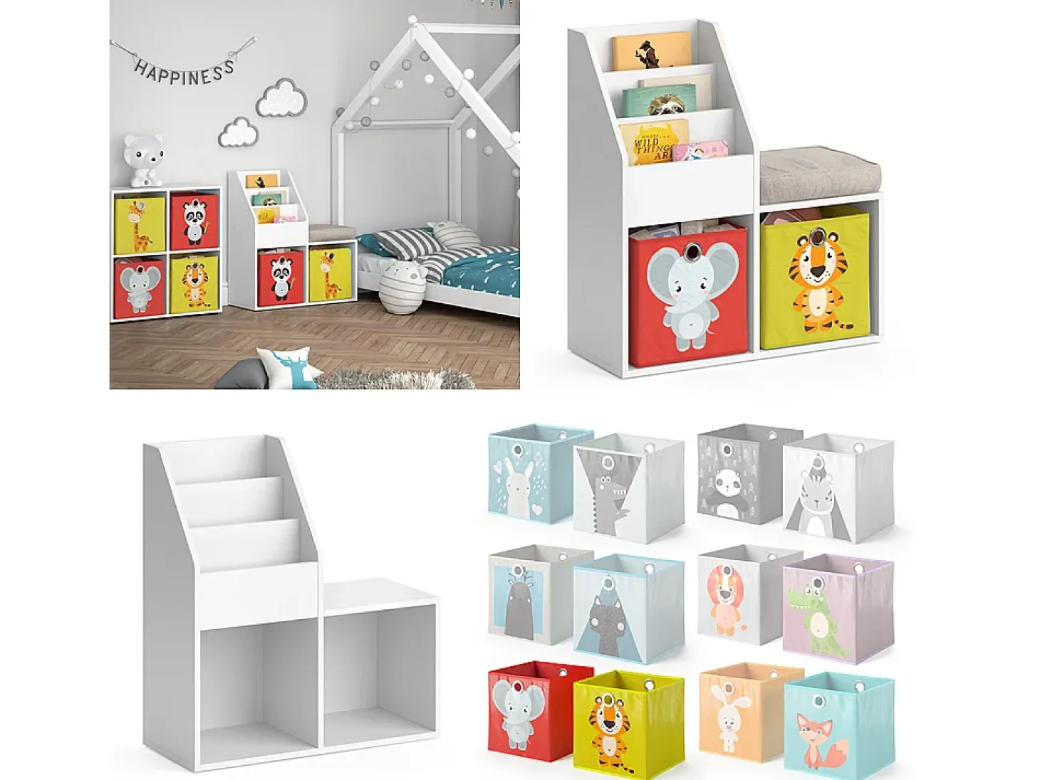Prateleira para crianças branco 30.9x72x79 luigi