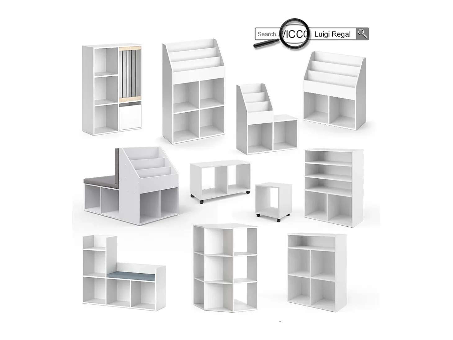 Prateleira para crianças branco 29.2x72x107.8 luigi