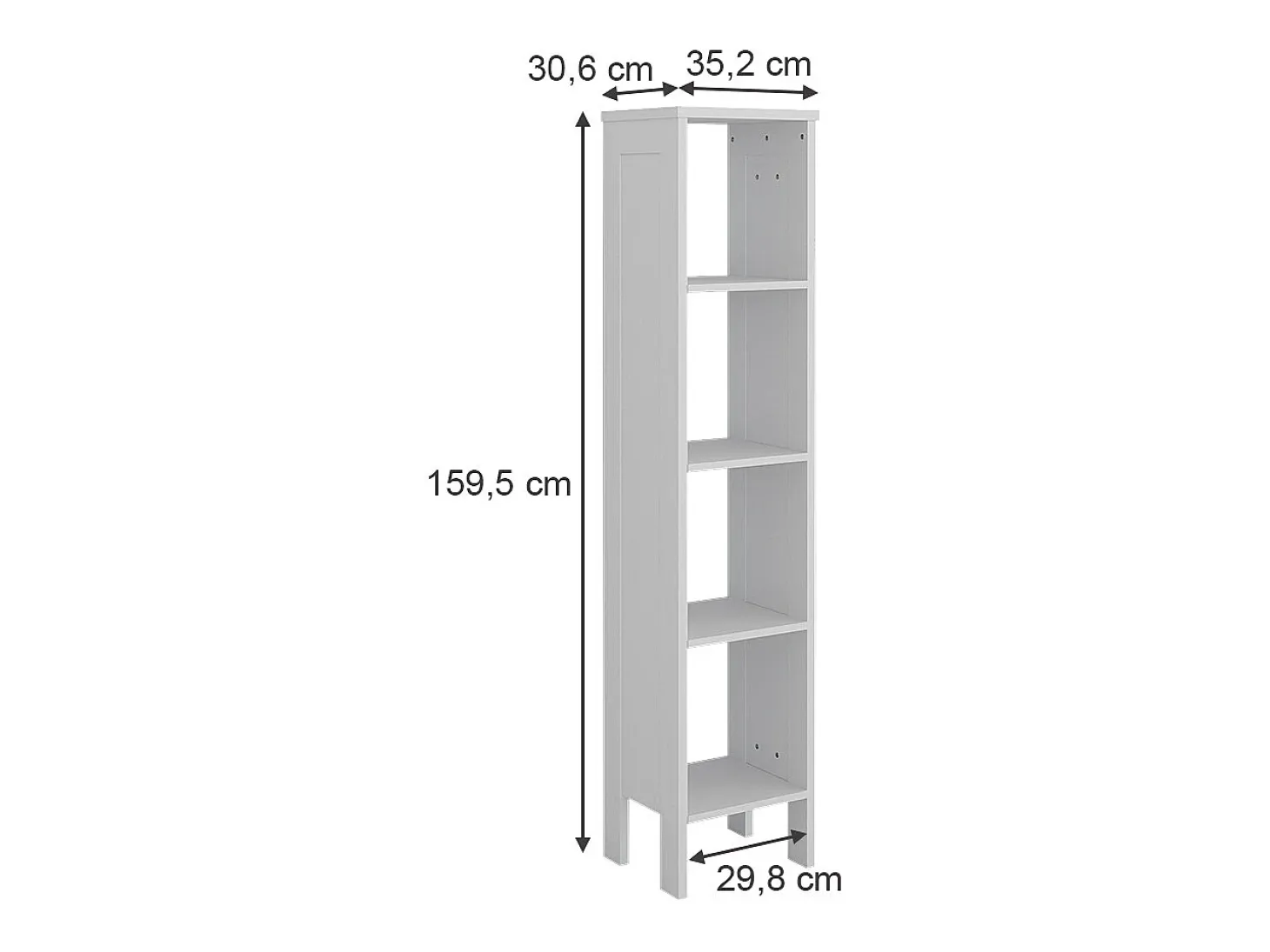 Prateleira para crianças branco 35.2x30.6x159.5 ajaton