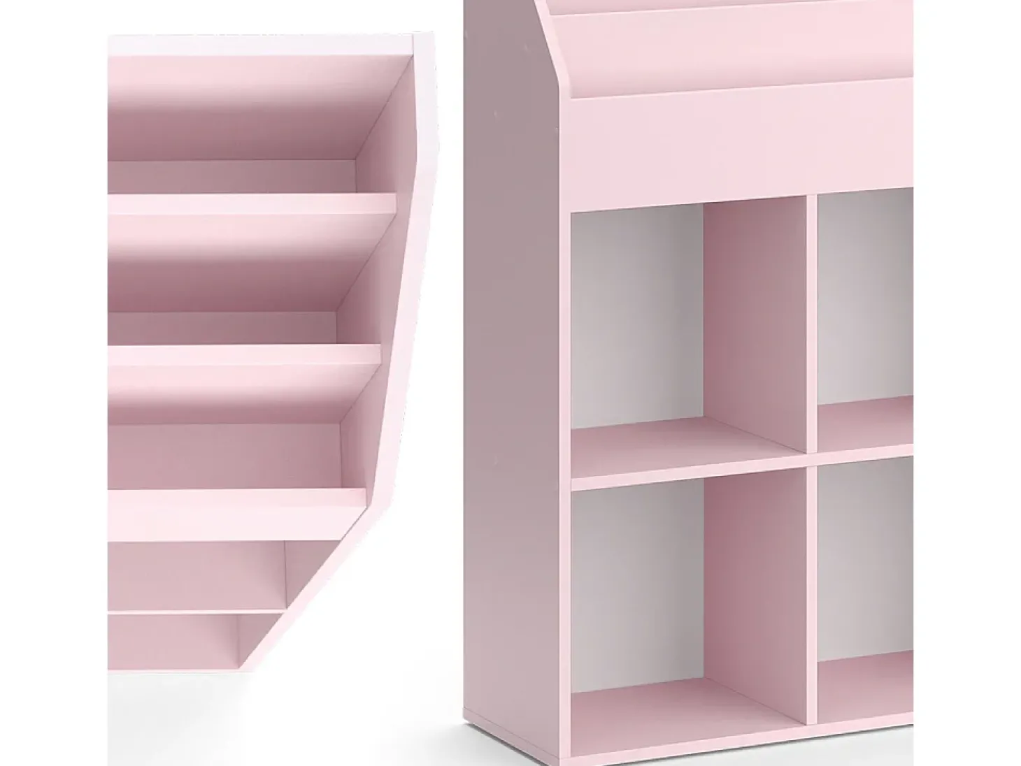Prateleira para crianças rosa 107.2x31.2x114.2 luigi