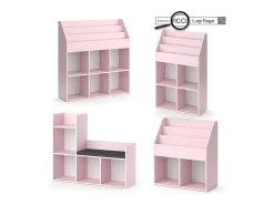 Prateleira para crianças rosa 107.2x31.2x114.2 luigi