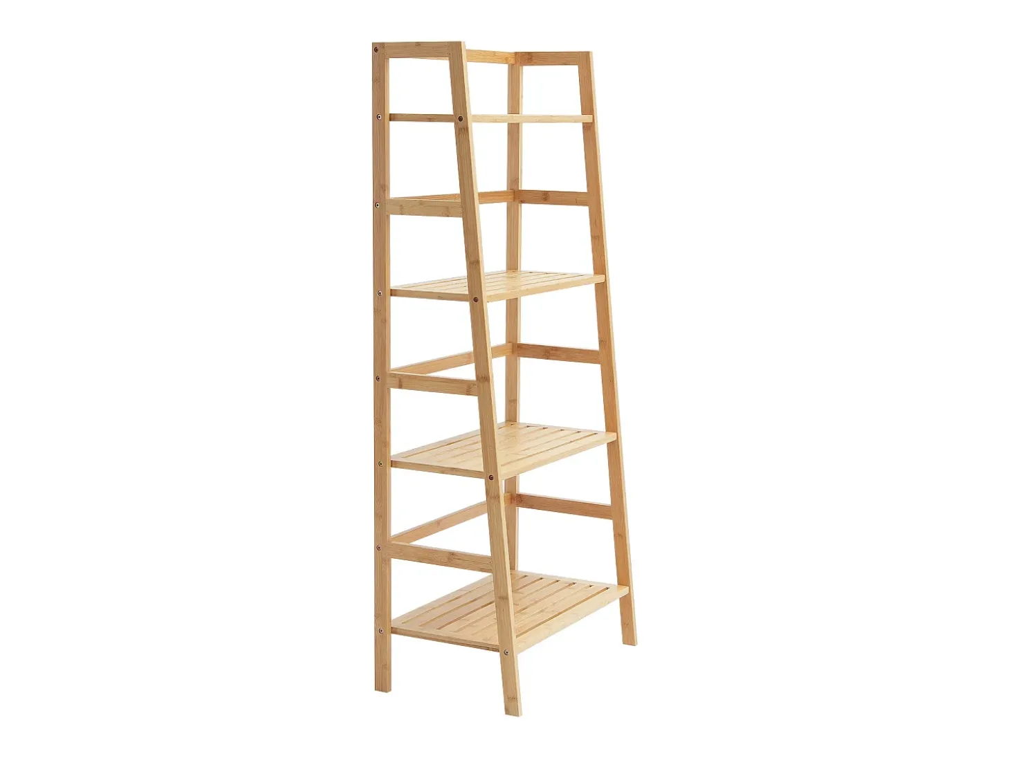 Prateleira SucceBuy de Bambu com 4 Níveis Prateleira de Armazenamento em Escada Trapezoidal para Banheiro, Quarto, Escritório, Estudo, Madeira Natural